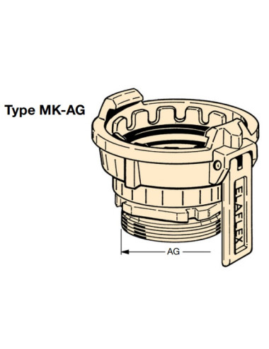 Conector acople MK macho...